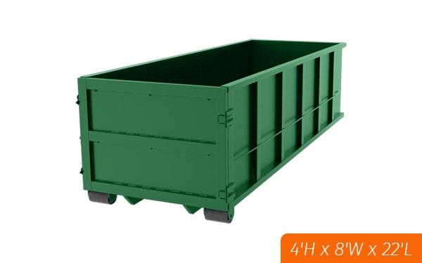 additional pickups can be requested during the rental period for 20 yard dumpsters